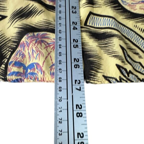 Vintage Reyn Spooner Hawaiian Shirt Men’s XL Yellow Hula Girls Palm Trees Button - Picture 10 of 10